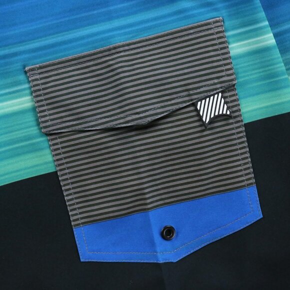 Polyester Spandex Blend Men's Swim Trunk with Pocket no Liner - Picture 3 of 3